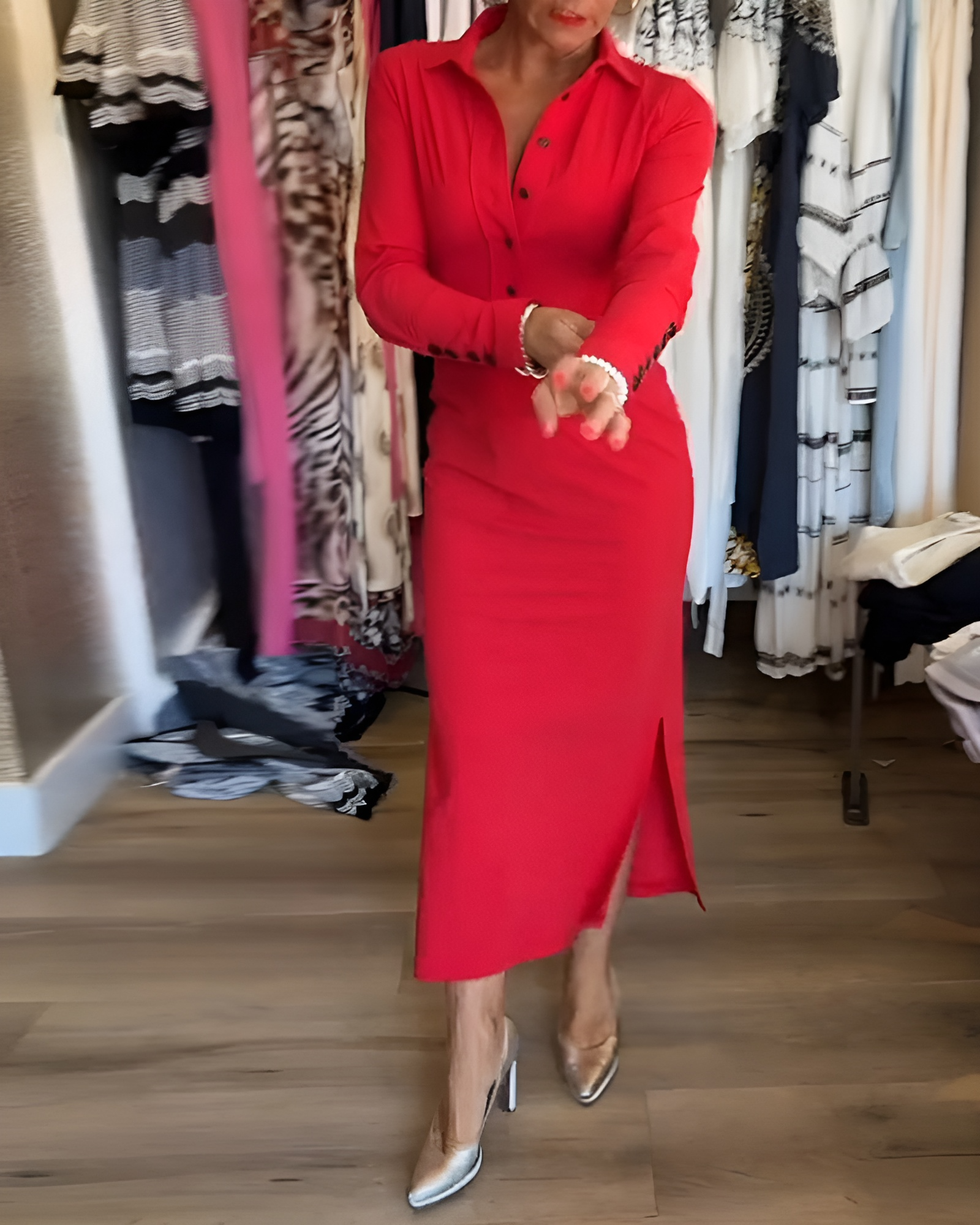 Kim™ - Elegantes rotes Kleid