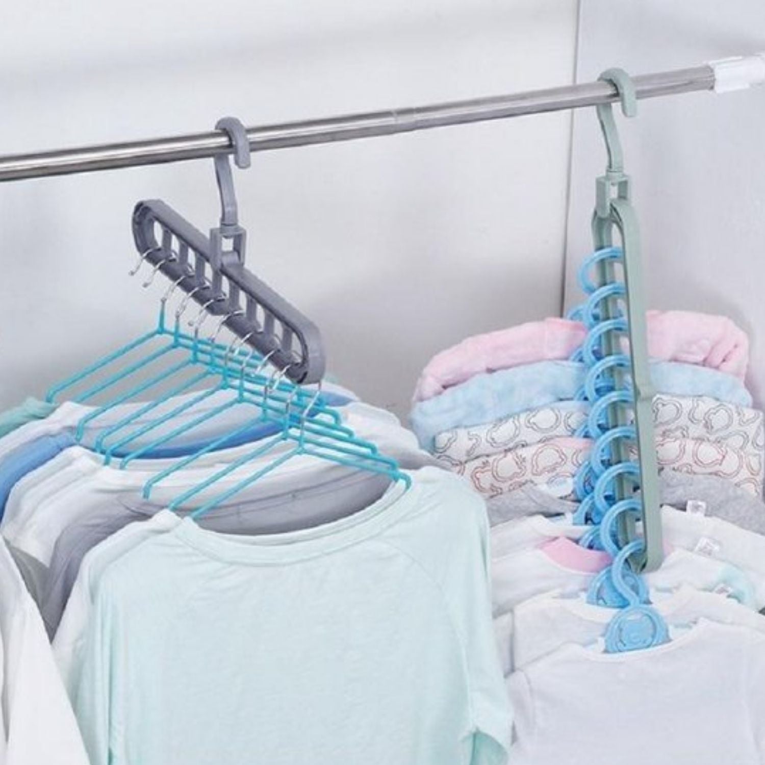 1+1 GRATIS | Faltbarer Multi-Bügel – Mehr Platz im Kleiderschrank & perfekte Ordnung