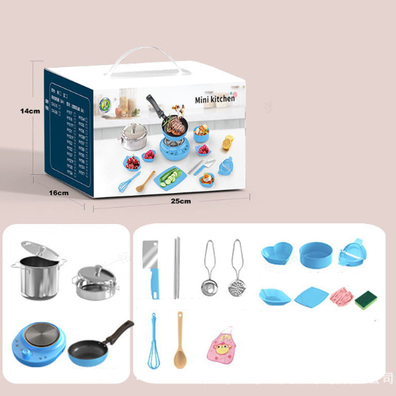 Echtes Kochspiel Mini-Küchenset – 22-teiliges Spielzeug für Kinder