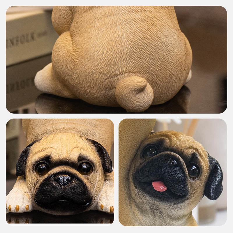 Charmante Hundestatue aus Harz mit Tablett für Schlüssel & Kleinigkeiten