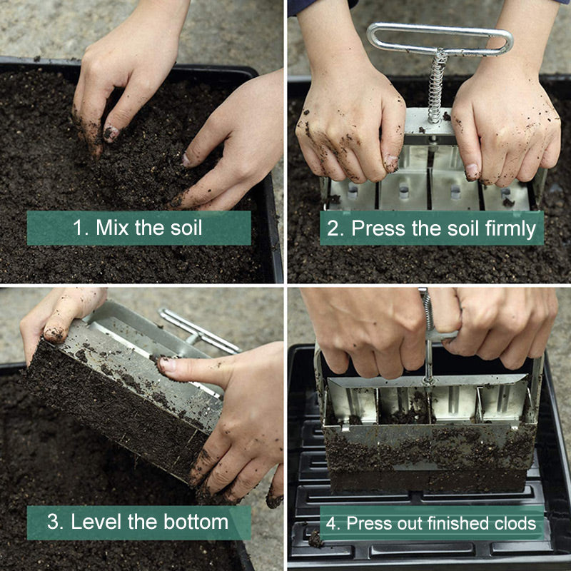 PlantForm - Manueller Klumpenbildner, Bodenblocker, Gartengeräte für die Aussaat