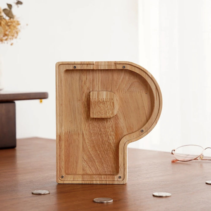 Buchstaben Holz-Spardose – Personalisierbare Geldbox