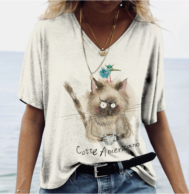 Fiona™ - T-Shirt mit Katzenaufdruck