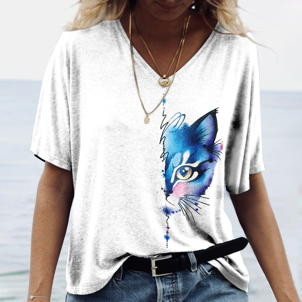 Fiona™ - T-Shirt mit Katzenaufdruck