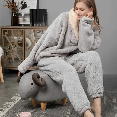 Fluffy Night™ -  Damen Fleece-Pyjama-Set | Senken Sie Ihre Energierechnung!