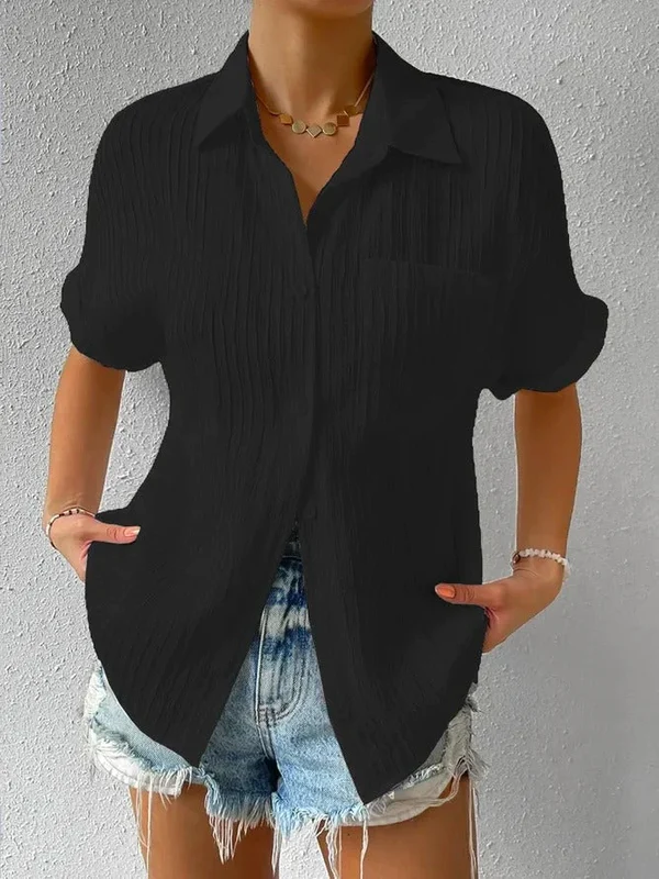 Anne™ - Lässiges Button-Down-Hemd mit lockerem Hemdkragen.