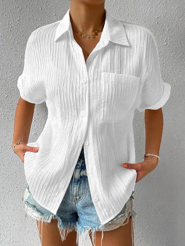 Anne™ - Lässiges Button-Down-Hemd mit lockerem Hemdkragen.