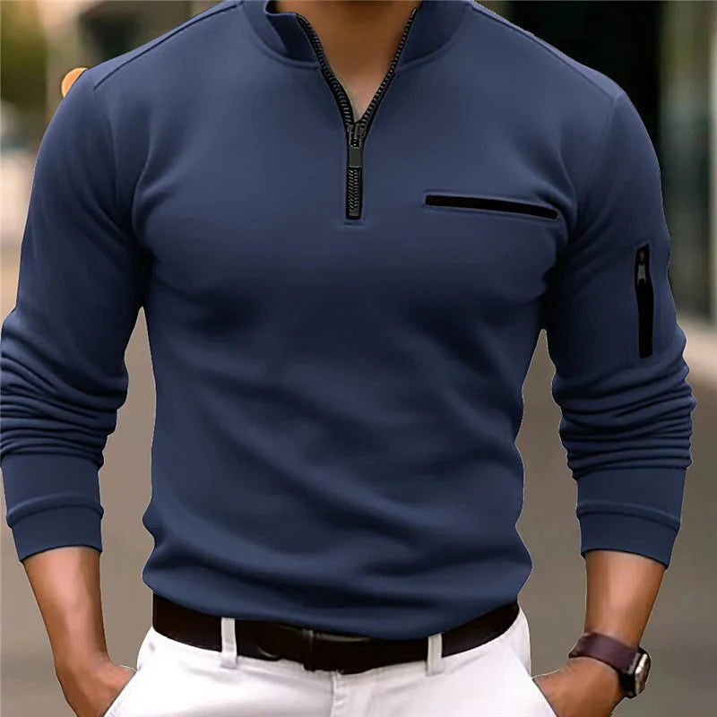 Thomas™ - Poloshirt mit viertel Reißverschluss für Herren